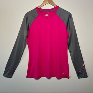 FILA PERFORMANCE SPORT SZ GRAY AND PINK WOMEN’S ACTIVEWEAR TOPS